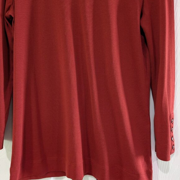 Chico's Women's Everyday 3/4 Sleeve Top, Size 0, Smoked Paprika Pima Cotton, NWT - Picture 4 of 11